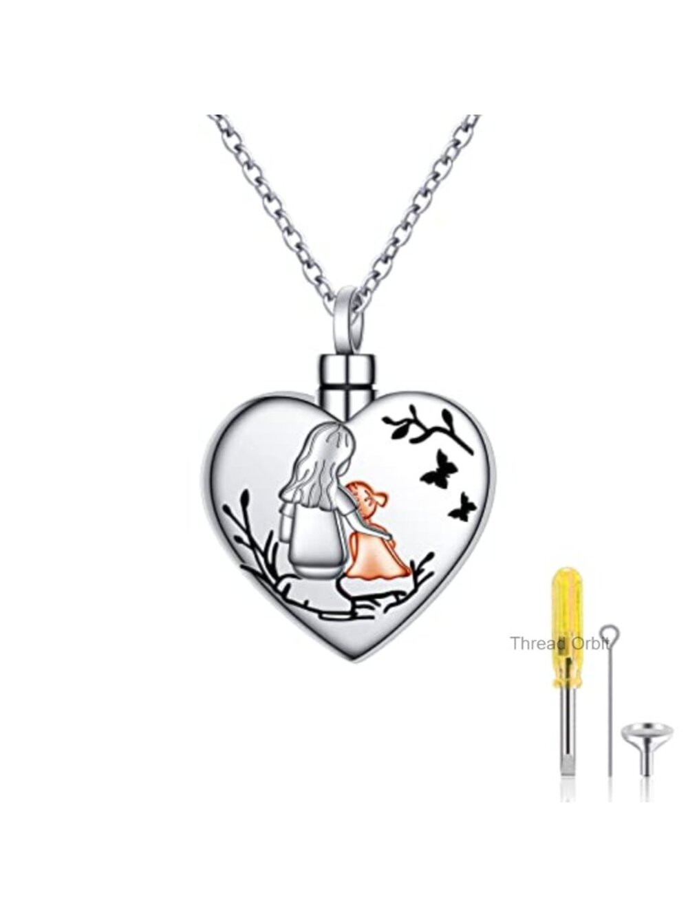 925 Sterling Silver Heart Urn Necklace Keepsake Memorial Jewelry
